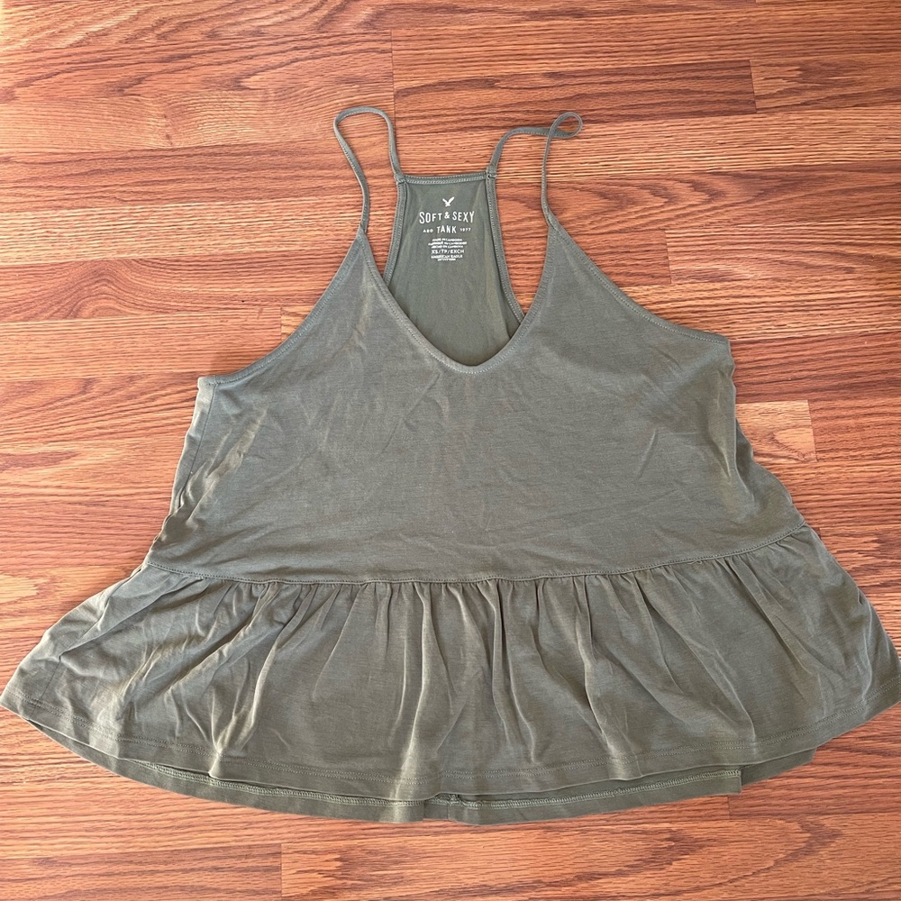Army green tank top